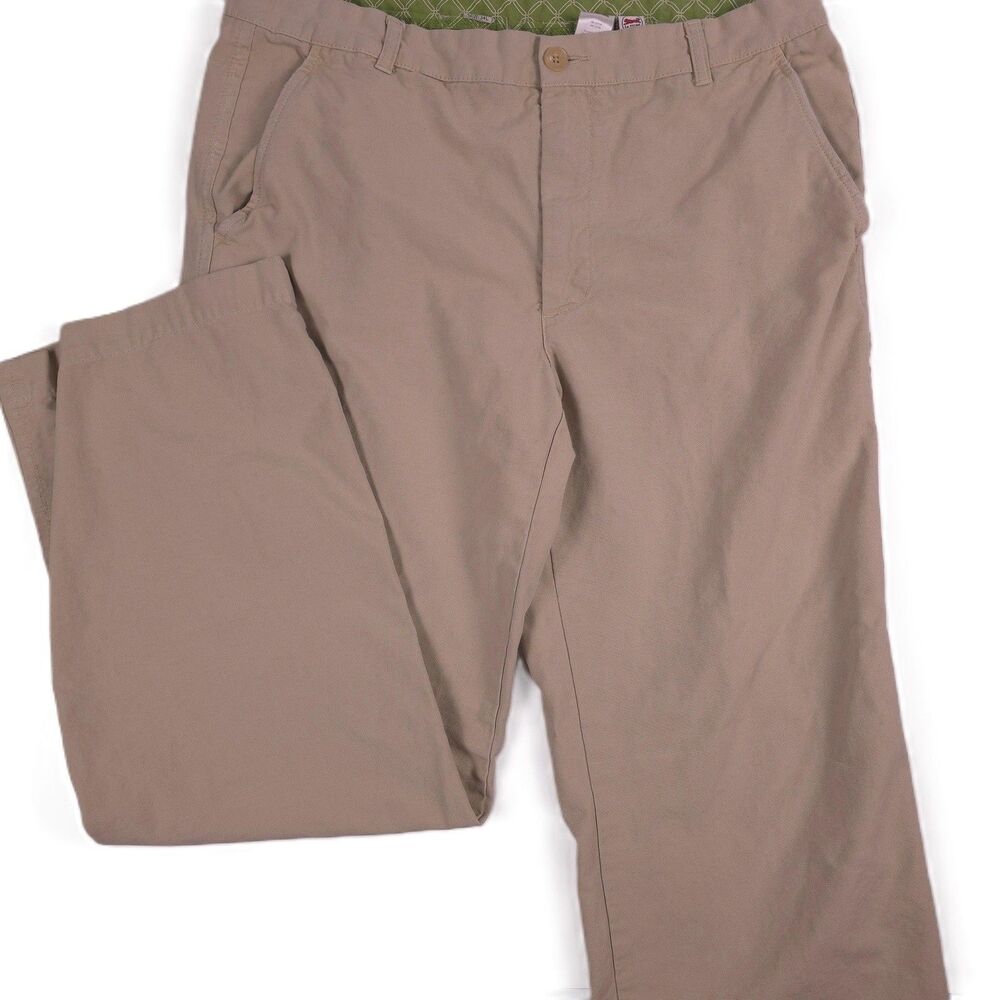 Le TIGRE Pants Mens 36W 34L Beige Casual khaki durable Chinos Classic Fit